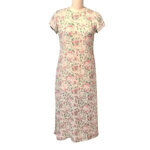 Lauren Ralph Lauren 100%Silk Dress Floral Fairy‎ Cottage Core Size 18W Preppy